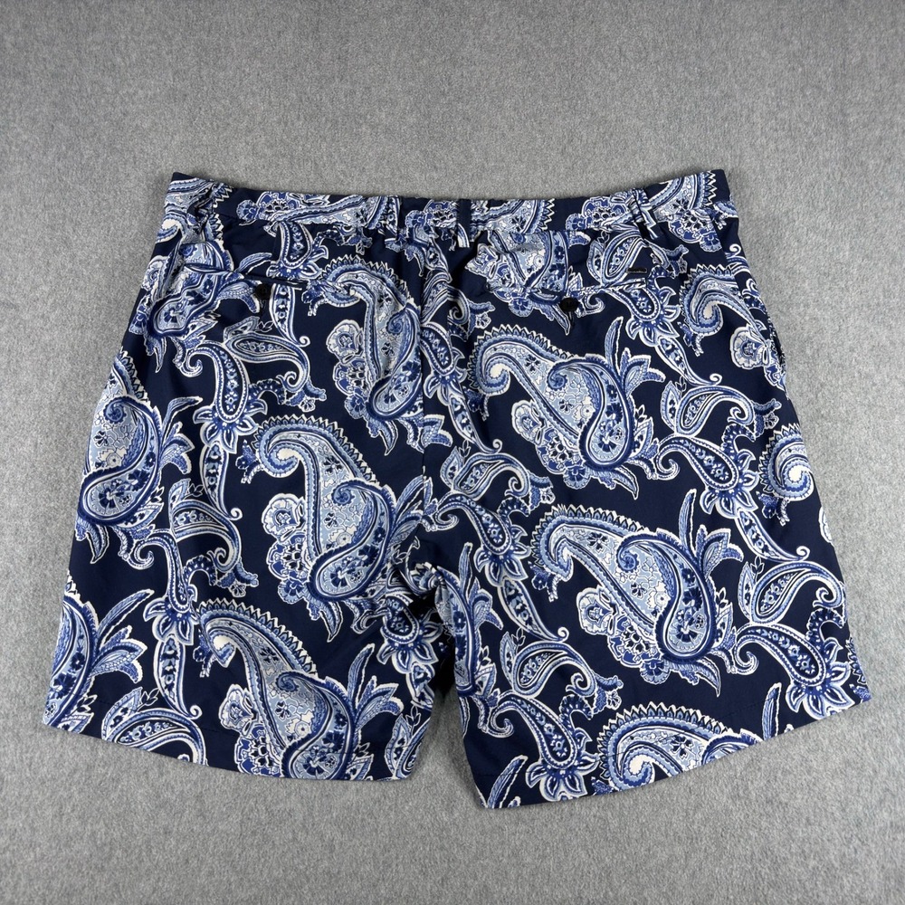 Polo Ralph Lauren Mens Shorts 42 Blue Paisley Stretch Straight Fit 8"